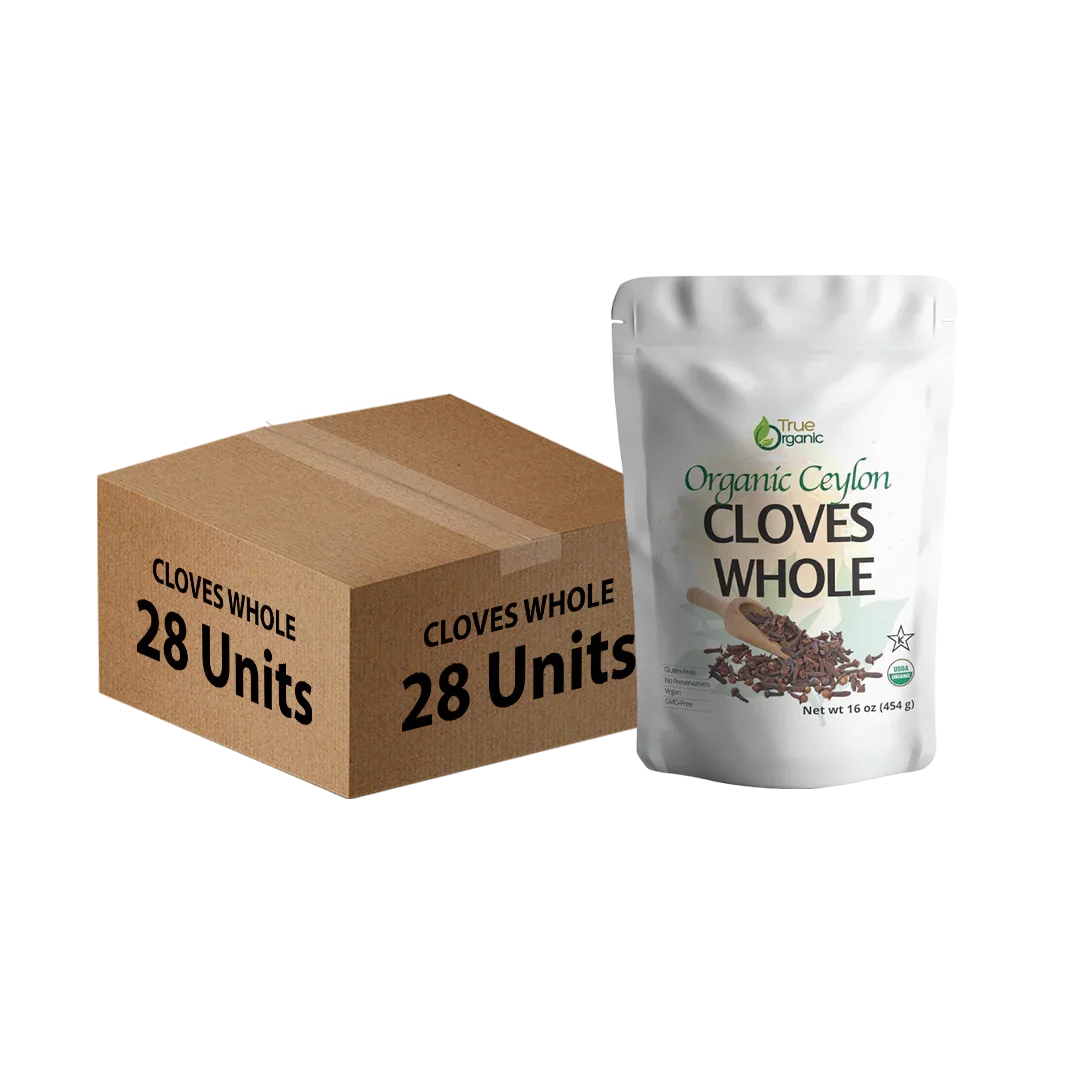 True Organic Ceylon Cloves Whole 16 Oz Bulk Bag (Pack of 28) - True Organics