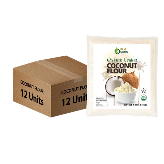 True Organic Ceylon Coconut Flour, 4 Pound Bulk Pack, ( 12 Units ) - True Organics