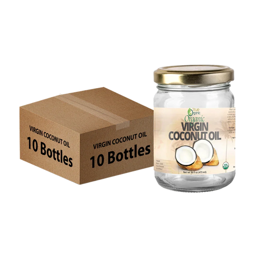 True Organic Virgin Coconut Oil, 16 fl oz Bulk Pack, ( 10 Units ) - True Organics